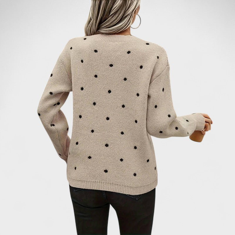 Carla - Camisola de malha com bolinhas