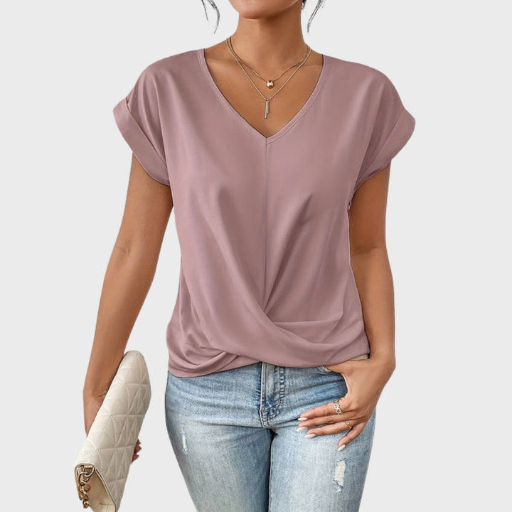 Soraia - T-shirt Casual com Decote Coração