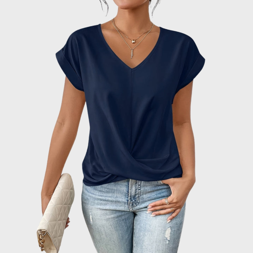 Soraia - T-shirt Casual com Decote Coração