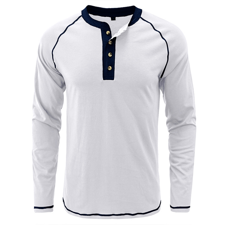 Henry - Camisa com gola de algodão Henley