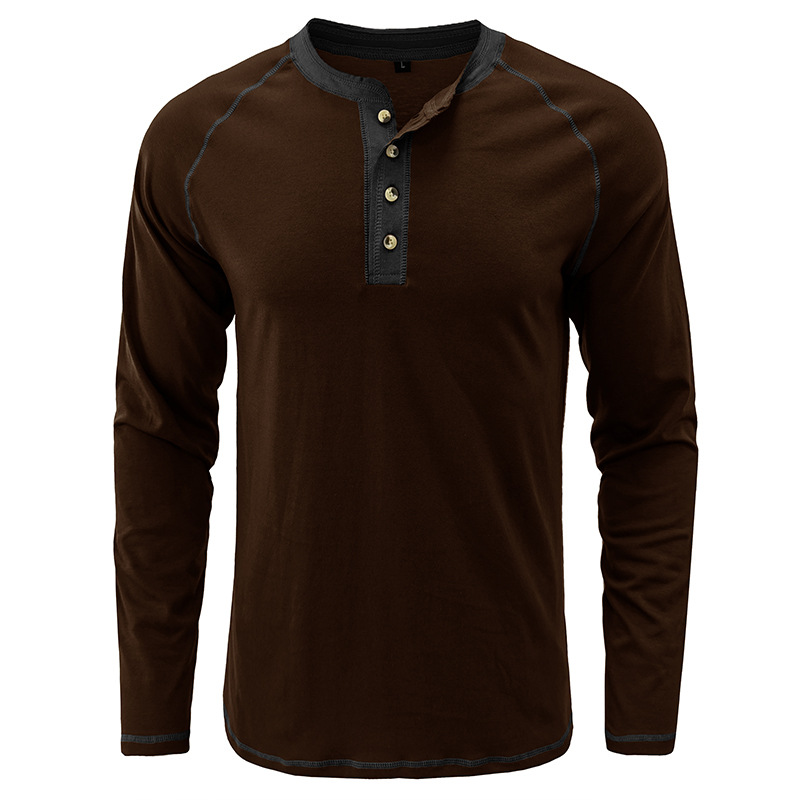 Henry - Camisa com gola de algodão Henley