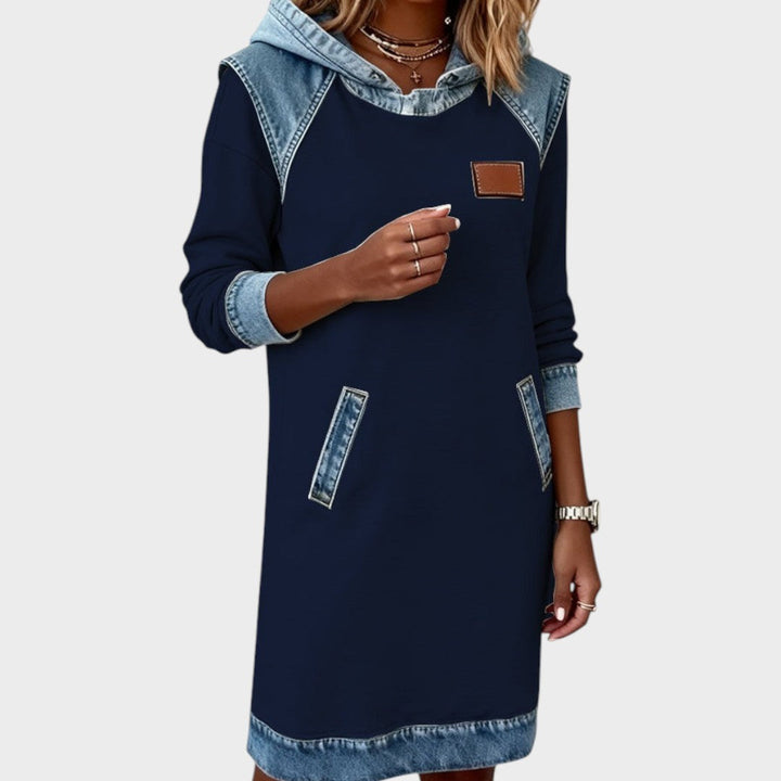 Fabiana - Vestido Estilo Casual com Capuz