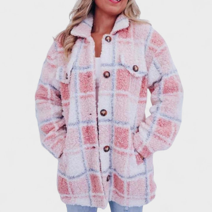 Madalena - Casaco Polar Estilo Xadrez
