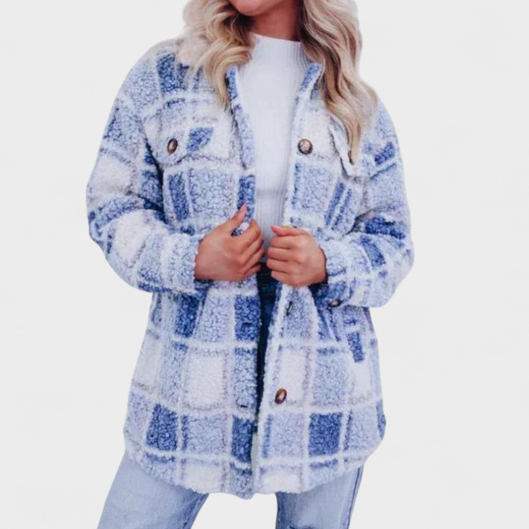 Madalena - Casaco Polar Estilo Xadrez