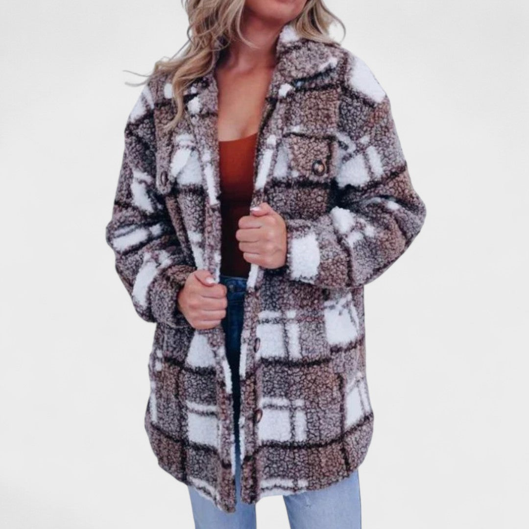 Madalena - Casaco Polar Estilo Xadrez