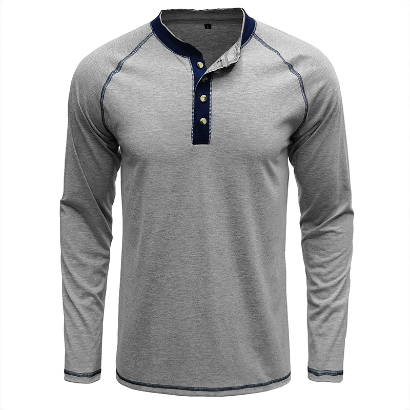 Henry - Camisa com gola de algodão Henley