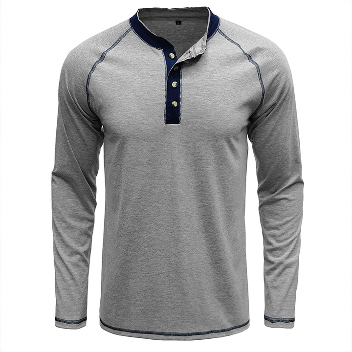 Henry - Camisa com gola de algodão Henley