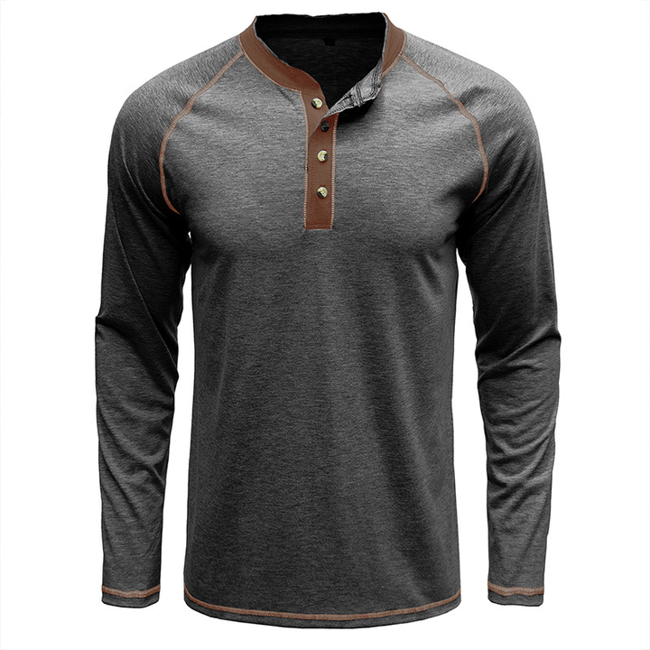 Henry - Camisa com gola de algodão Henley