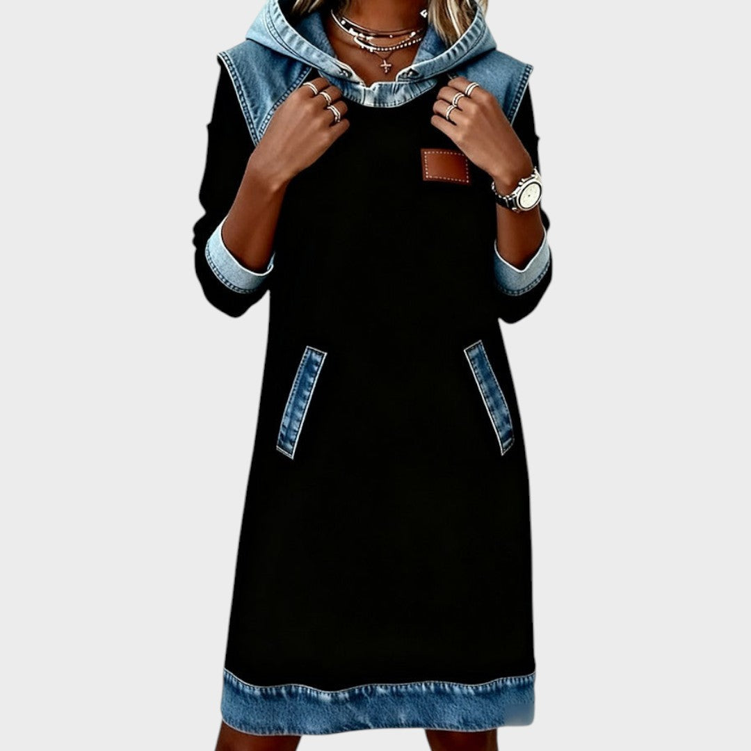 Fabiana - Vestido Estilo Casual com Capuz