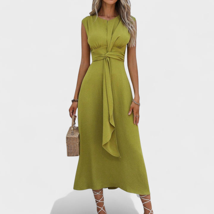 Ema - Vestido elegante sem mangas e gola redonda