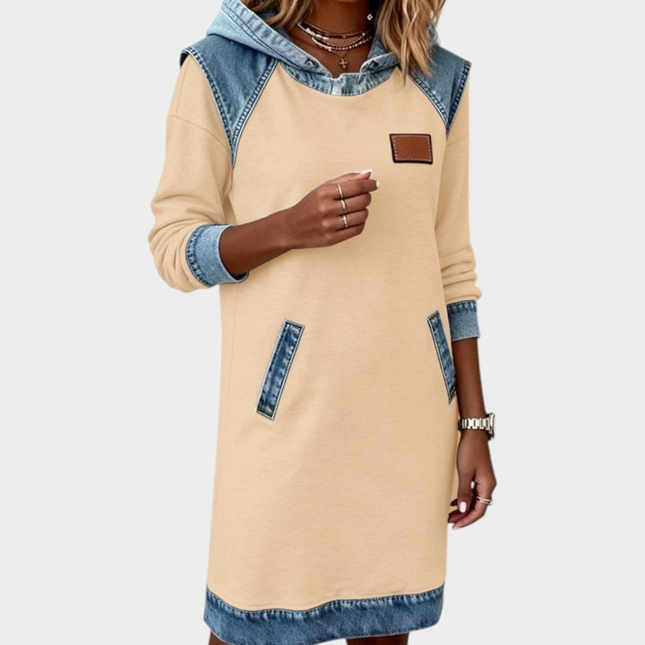 Fabiana - Vestido Estilo Casual com Capuz