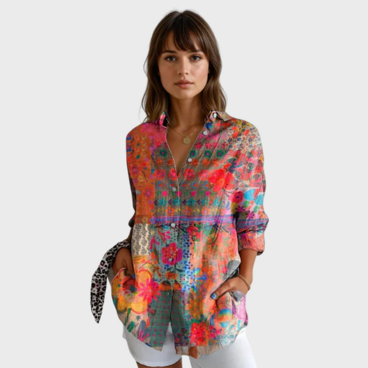 Rita - Camisa Floral com Botões