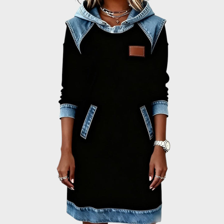 Fabiana - Vestido Estilo Casual com Capuz