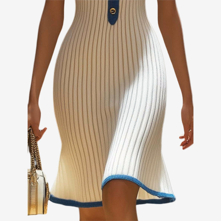 Lara - Vestido com detalhes contrastantes