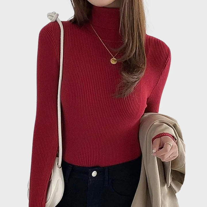 Lucia | Camisola de Lã de Caxemira com Gola Alta Outono