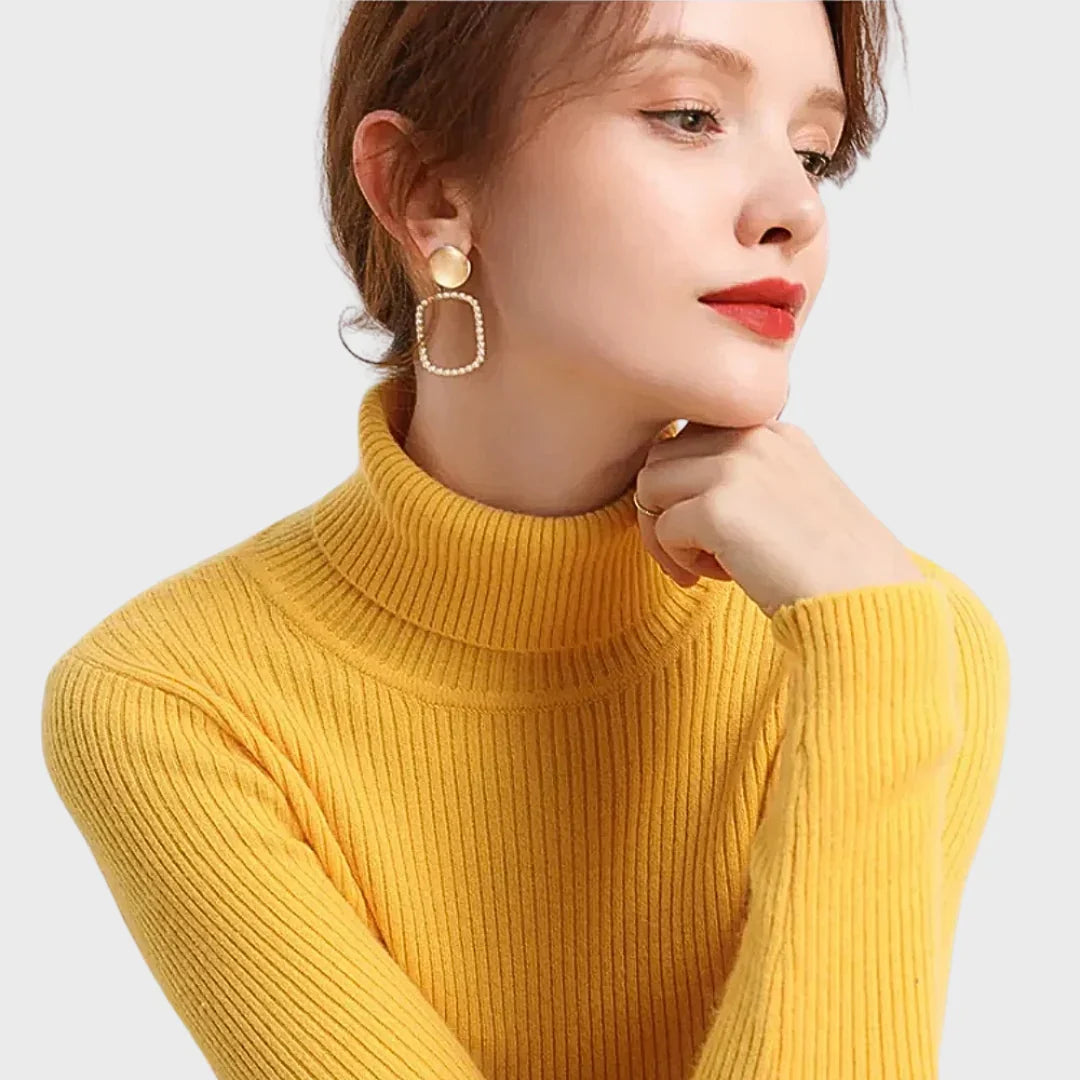 Lucia | Camisola de Lã de Caxemira com Gola Alta Outono