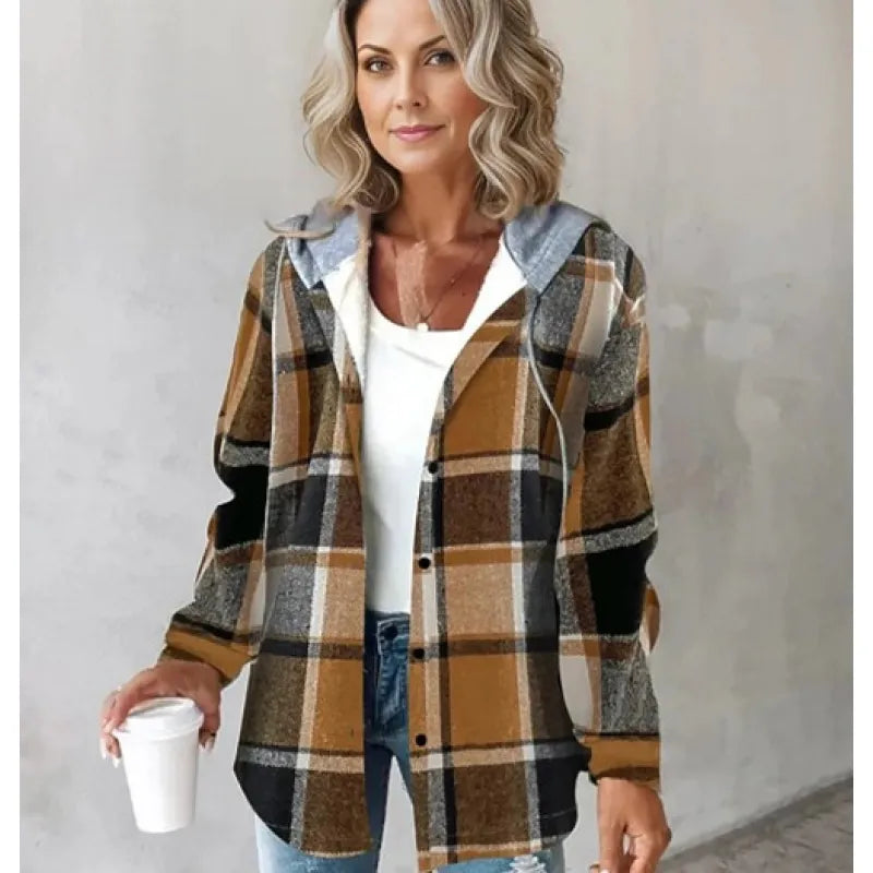 Paula - Casaco estampado elegante com capuz