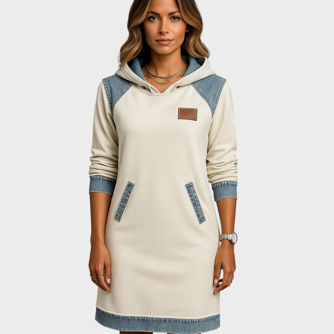 Fabiana - Vestido Estilo Casual com Capuz