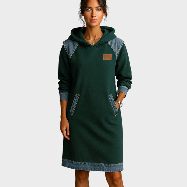 Fabiana - Vestido Estilo Casual com Capuz