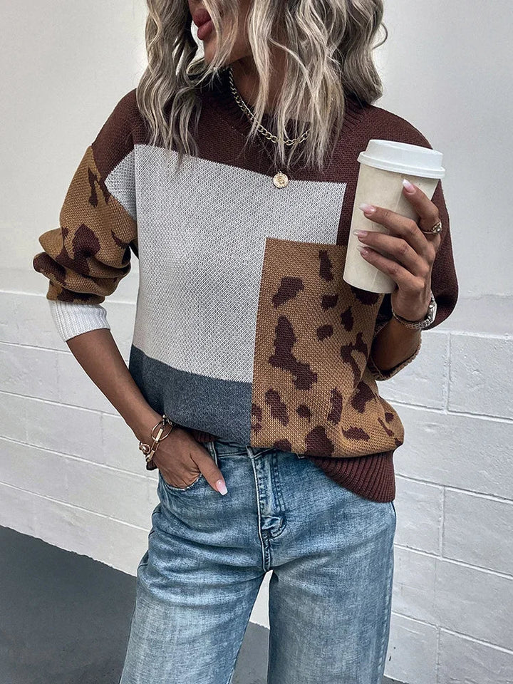 Le clair |  Suéter vintage leopardo patchwork