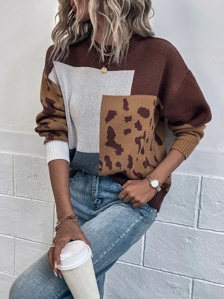 Le clair |  Suéter vintage leopardo patchwork