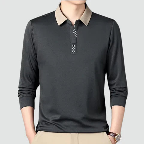 António - Polo Casual de Manga Comprida para Negócios