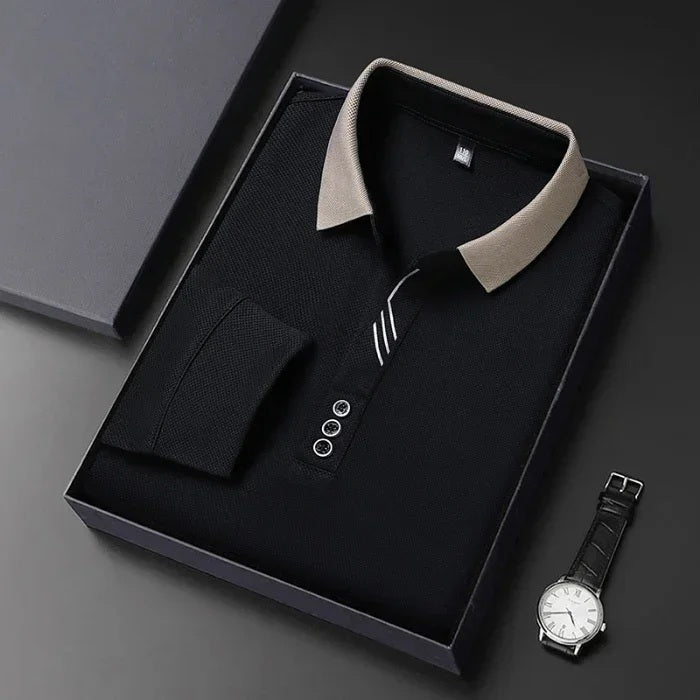 António - Polo Casual de Manga Comprida para Negócios