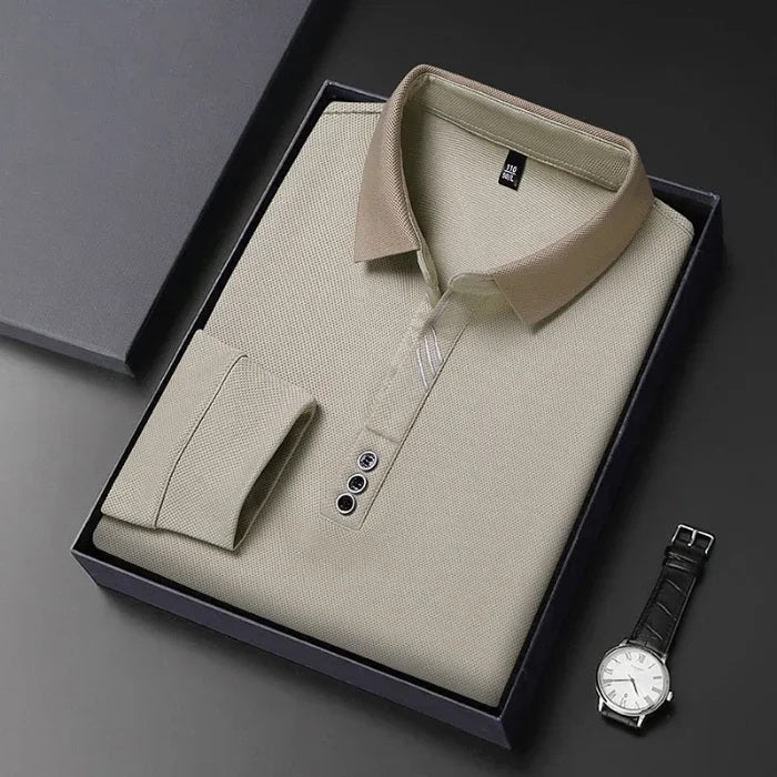 António - Polo Casual de Manga Comprida para Negócios