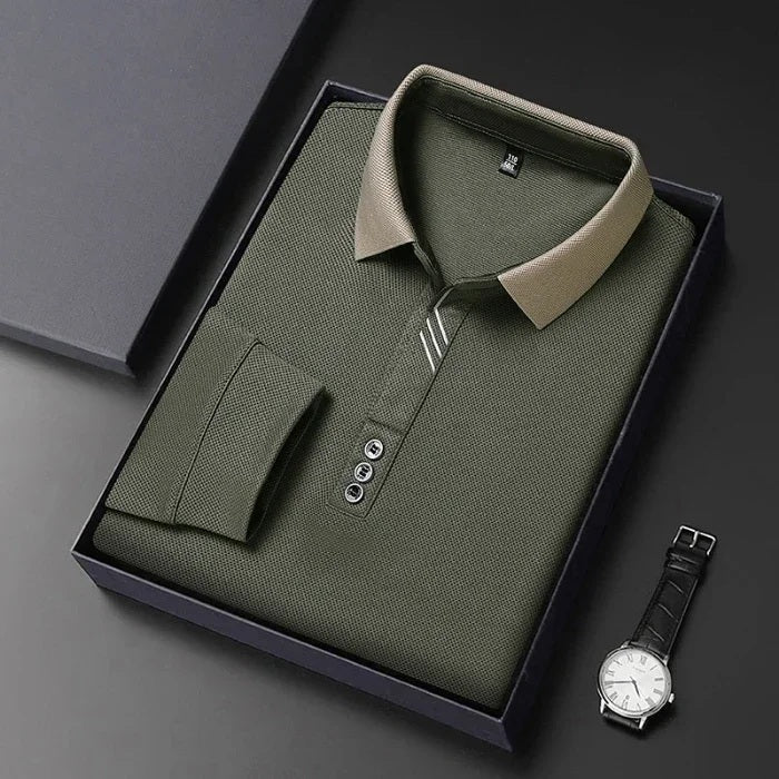António - Polo Casual de Manga Comprida para Negócios