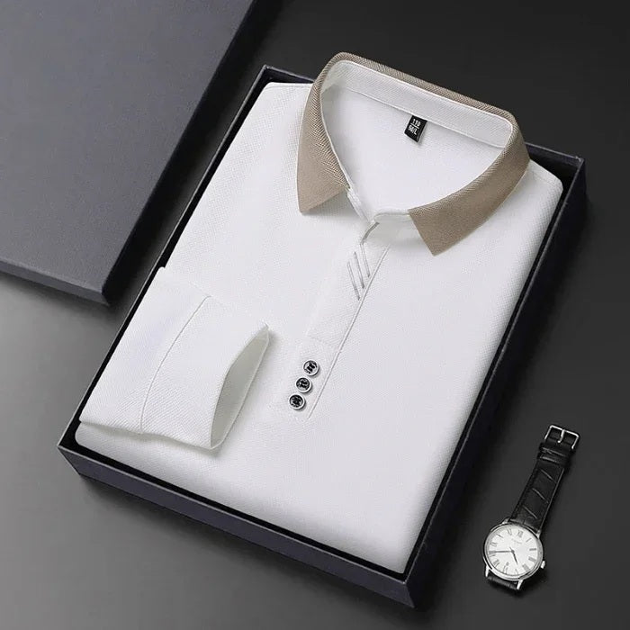 António - Polo Casual de Manga Comprida para Negócios