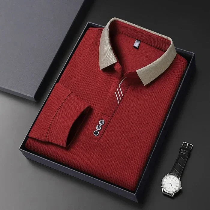 António - Polo Casual de Manga Comprida para Negócios