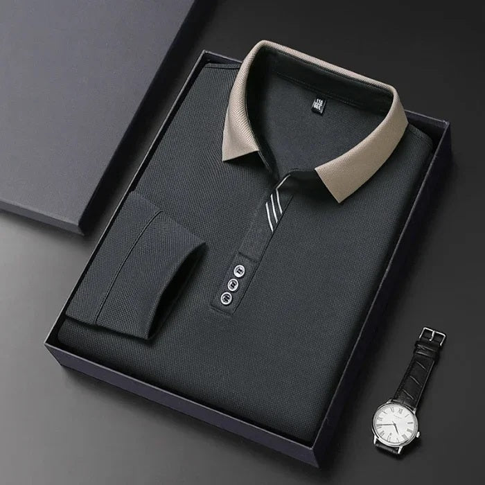 António - Polo Casual de Manga Comprida para Negócios