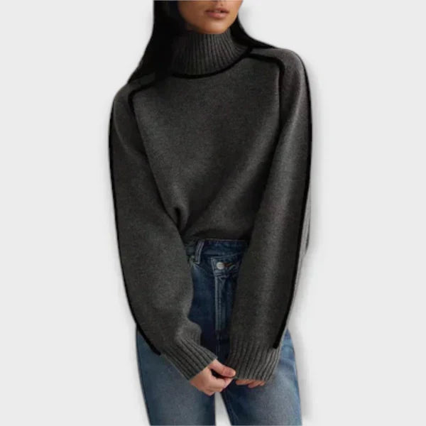 Emilie - Sweater Elegante de Gola Alta e Macio