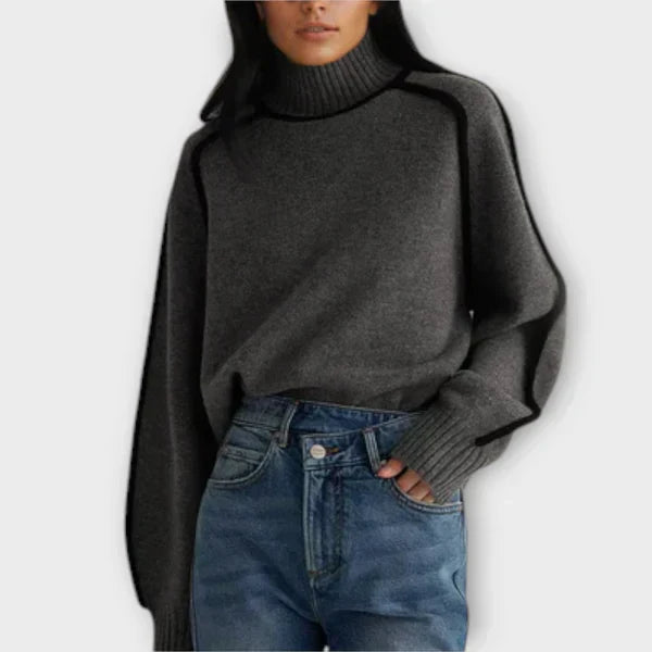 Emilie - Sweater Elegante de Gola Alta e Macio