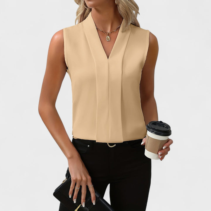 Julia - Blusa sem mangas com decote em V