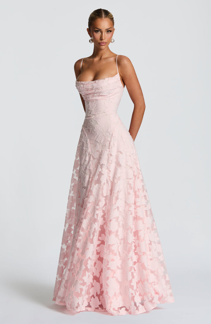 Frederica - Vestido longo com corpete de renda