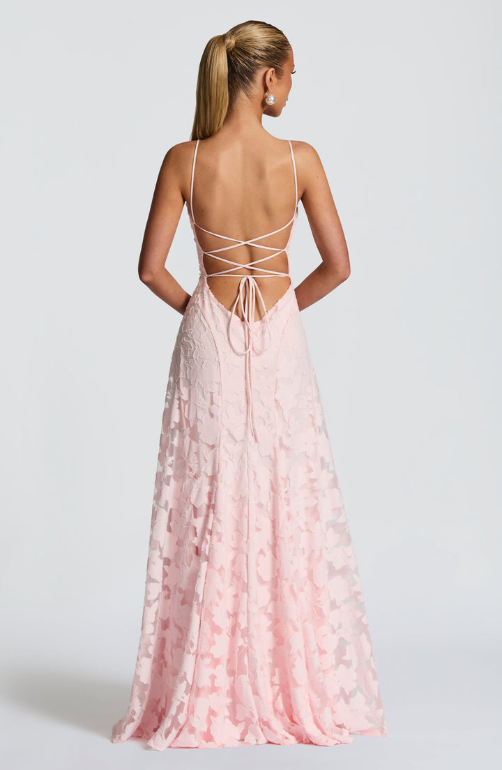 Frederica - Vestido longo com corpete de renda