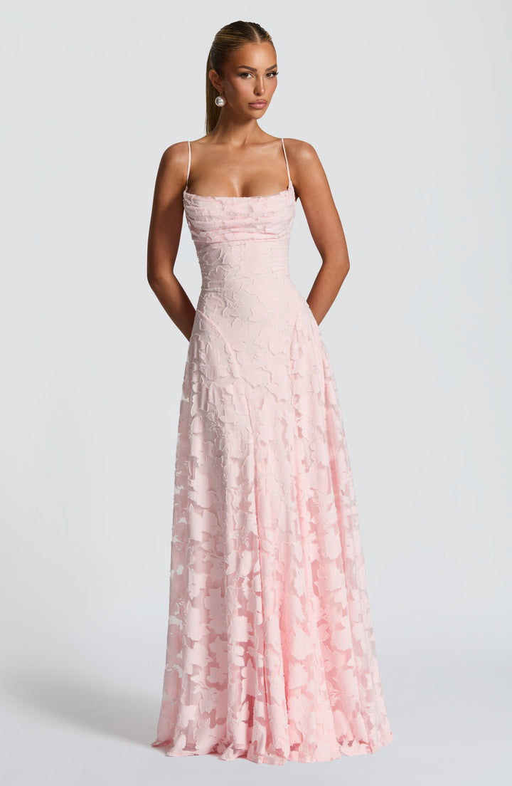 Frederica - Vestido longo com corpete de renda