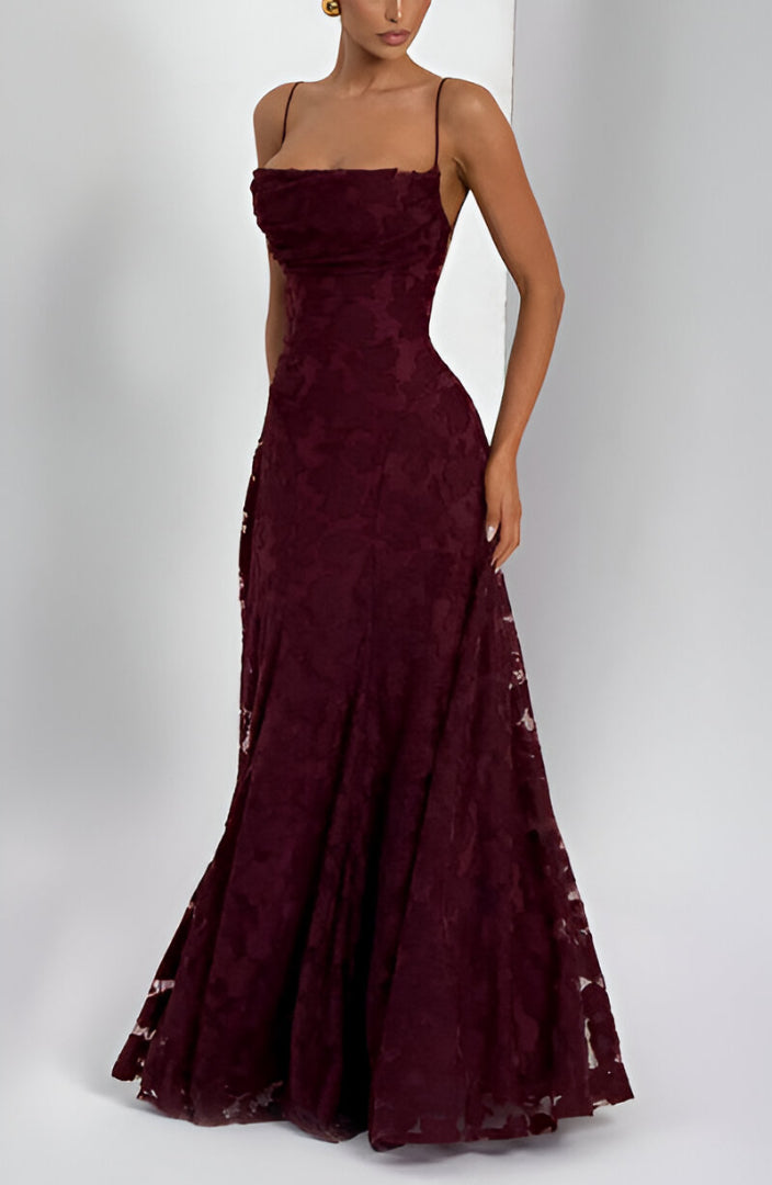 Frederica - Vestido longo com corpete de renda