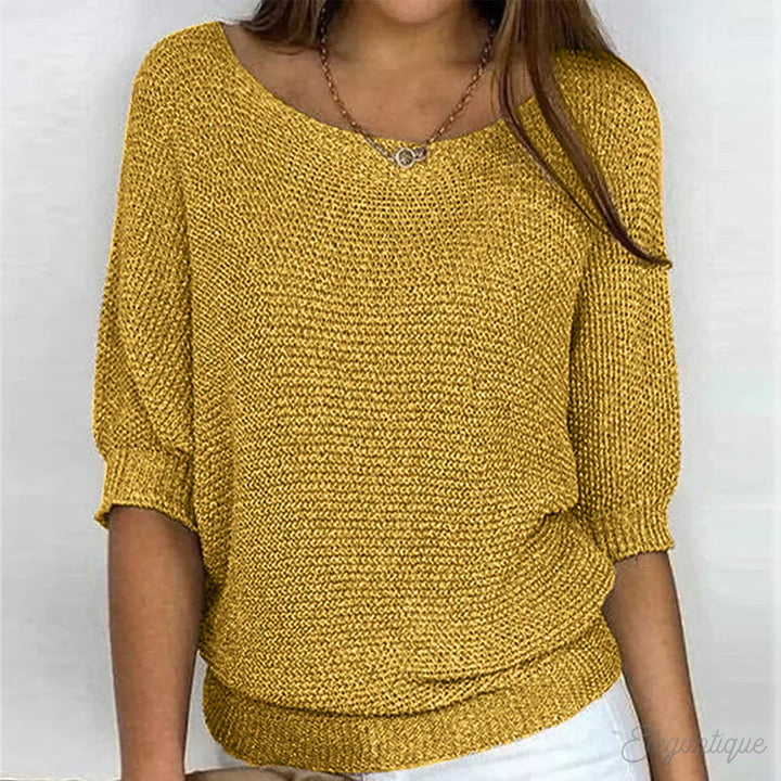 Luigia - Camisola elegante de malha entrançada